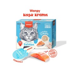 Wanpy Somonlu Kaşıklı Kedi Ödül Kreması 10x16 Gr