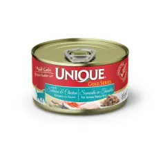 Unique Gold Series Somonlu & Tavuklu Parça Etli Konserve Yaş Kedi Maması 85 Gr x12 Adet