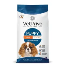 Vet Prive Mini ve Küçük Irk Yavru Köpek Maması Somonlu 3 kg
