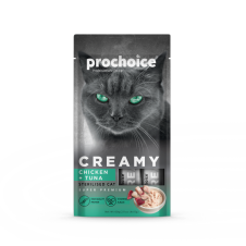 Prochoice Creamy Tavuklu ve Ton Balıklı Sıvı, Kısırlaştırılmış Kediler İçin Ödül Maması 4x15gr (6 Paket)