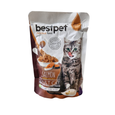 Bestpet Somonlu Tahılsız Yetişkin Kedi Yaş Maması 85 Gr 12 Adet